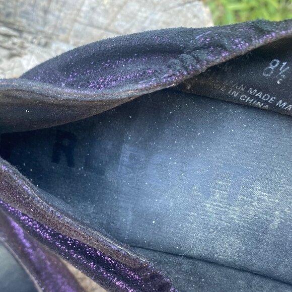 Women's Size 8.5 Purple Satin Ballerina Shoes with Decorative Pearls and Beads - Picture 5 of 7